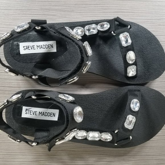 Steve Madden Raven Sandal, Black, Womens Size 7 M - Picture 9 of 12